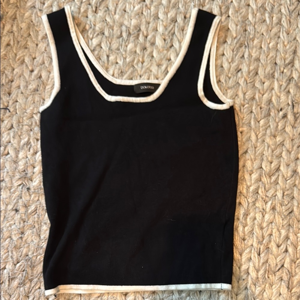 Black and White Sleeveless Top